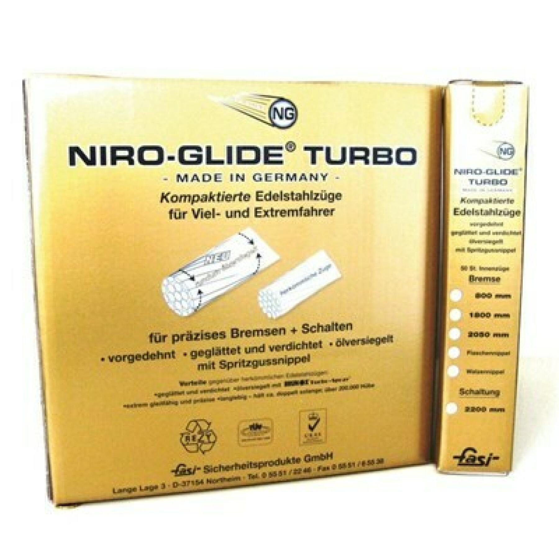 Opakowanie 50 linek hamulcowych ze stali nierdzewnej Fasi Niro Glide Turbo 2050 Mmx1.5 mm