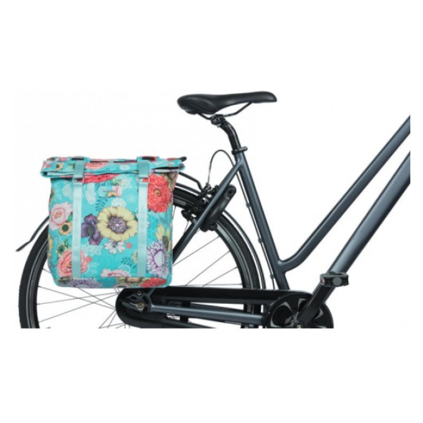 Wodoodporna torba na bagażnik rowerowy z poliestru z materiałem odblaskowym Basil bloom field