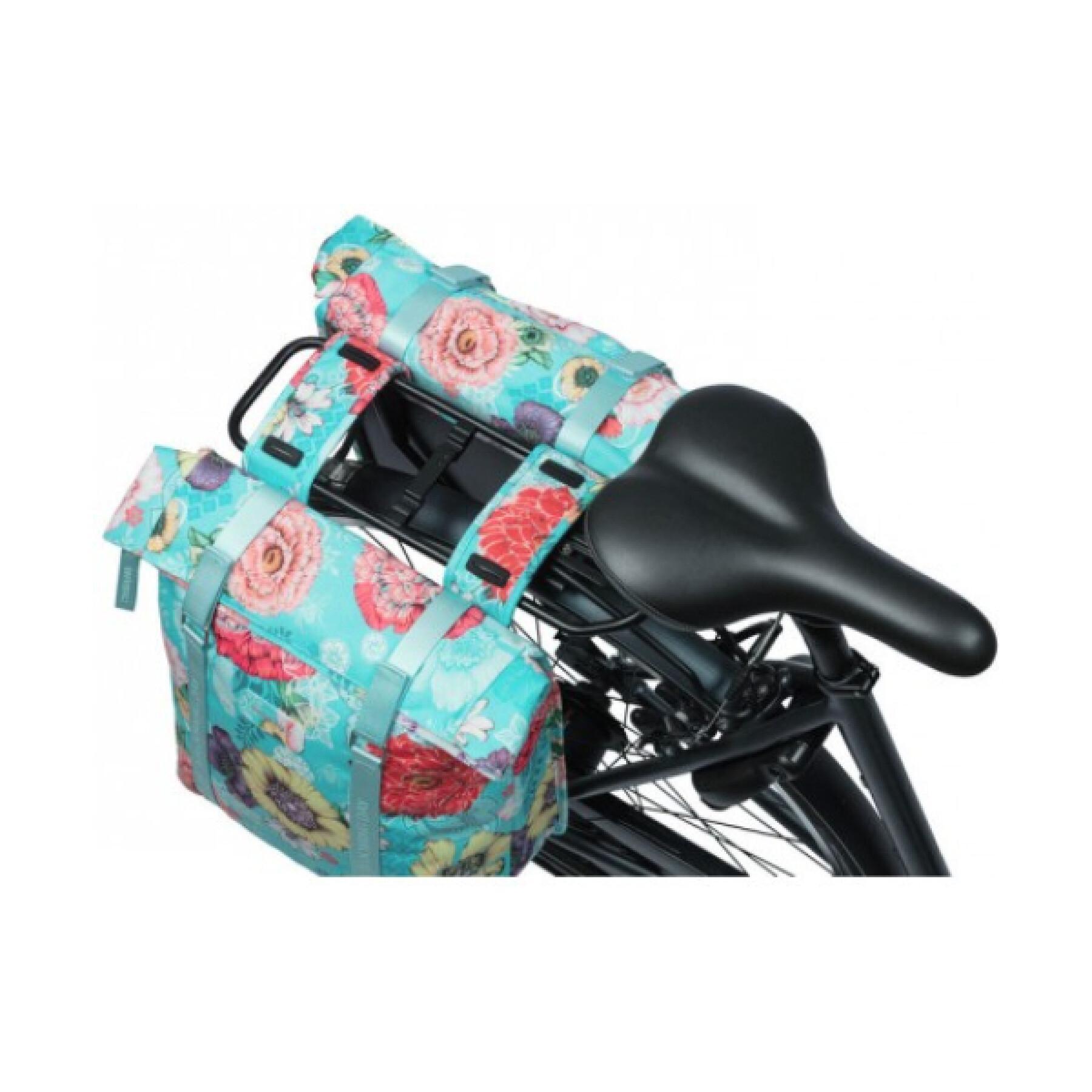 Wodoodporna torba na bagażnik rowerowy z poliestru z materiałem odblaskowym Basil bloom field