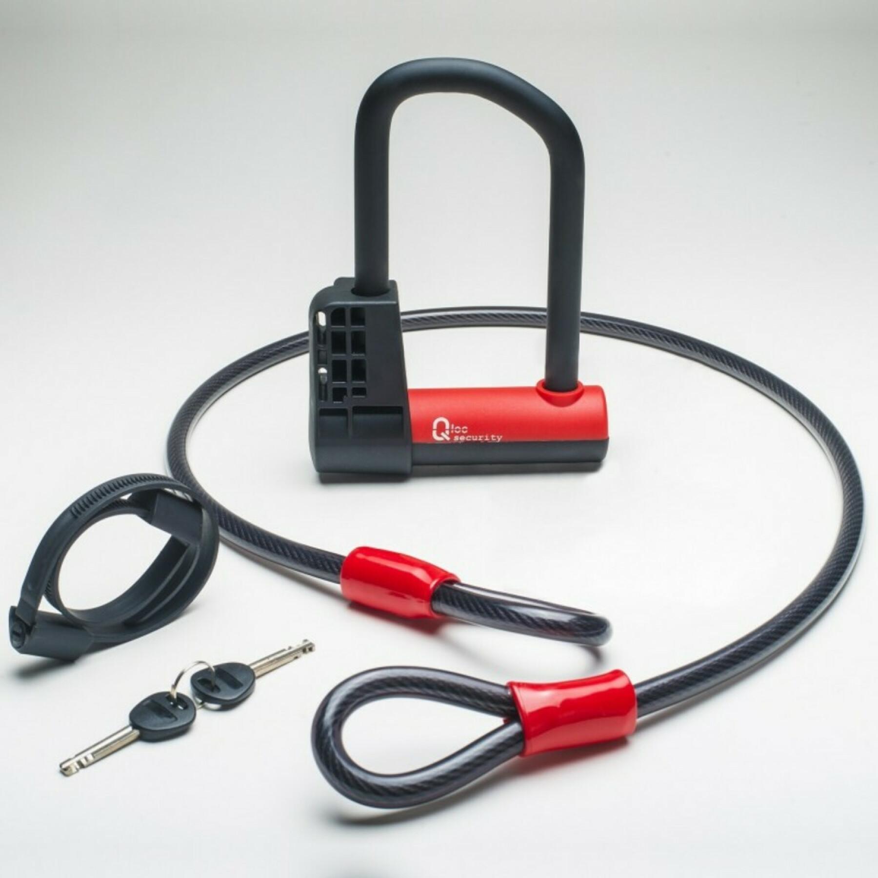 Urządzenie zabezpieczające przed kradzieżą u z uchwytem Qloc Security Ø14 75/150mm + câble Ø12/1000mm