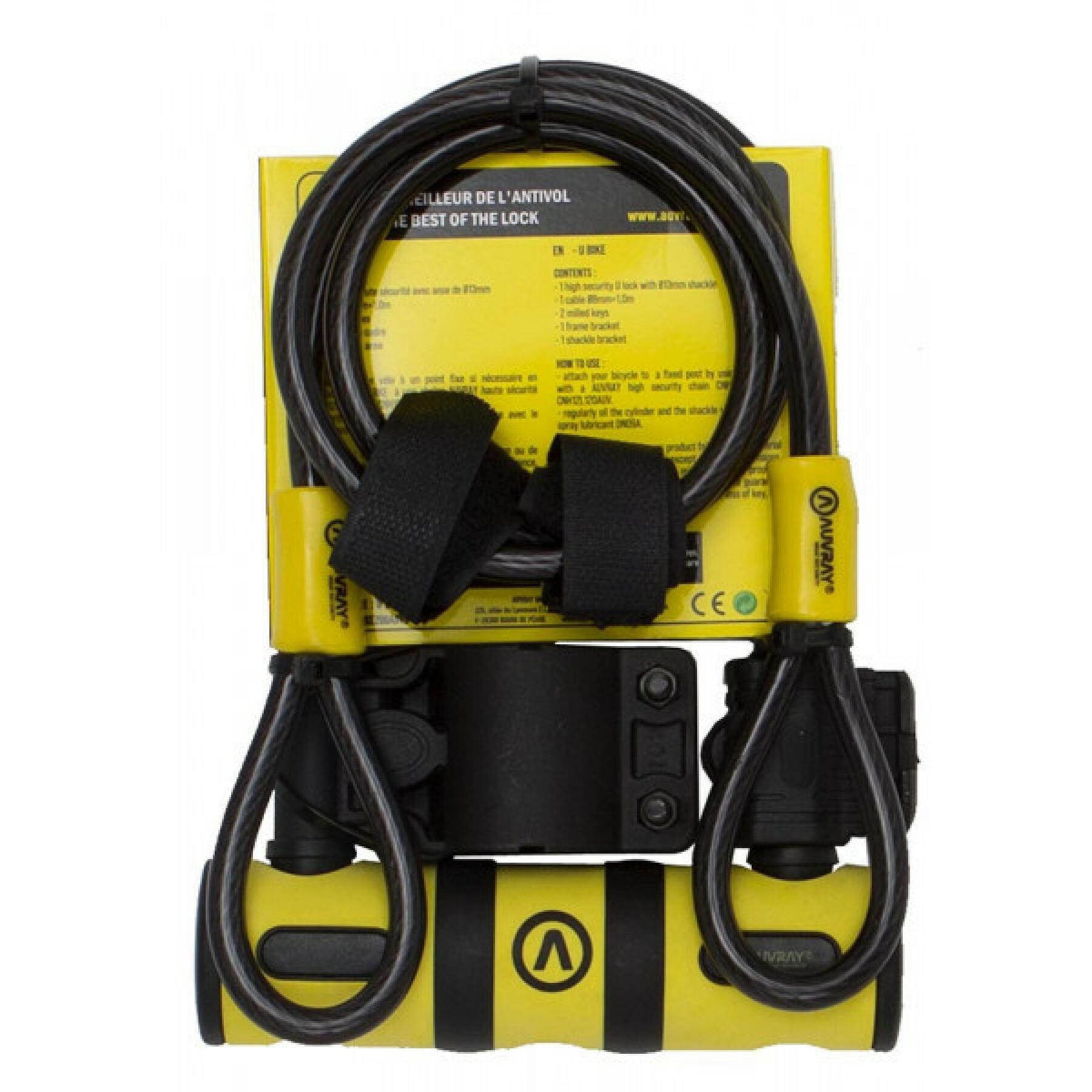 Urządzenie zabezpieczające przed kradzieżą u + kabel Auvray Bike U 82X147 C. 100 D8