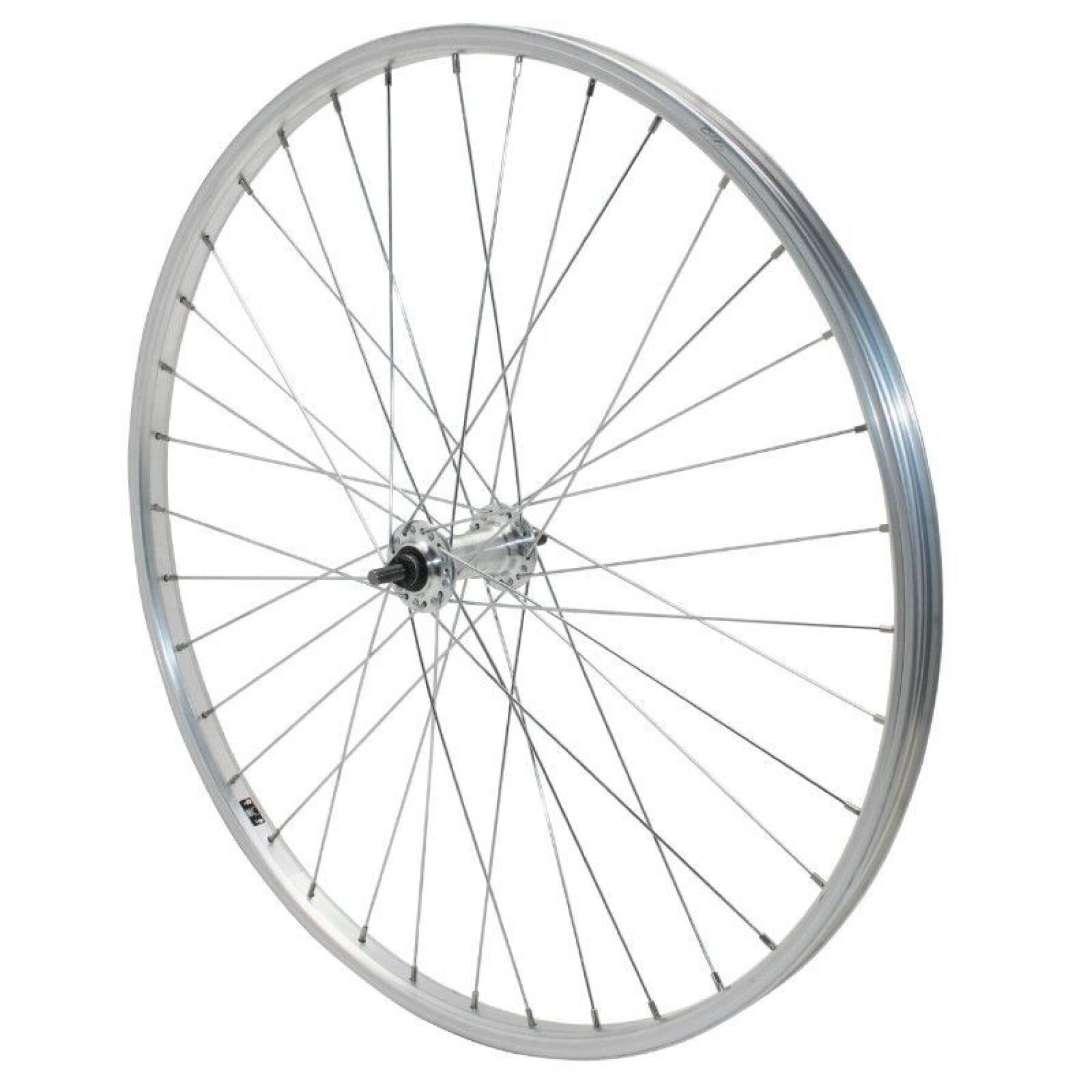 Przednie aluminiowe koło rowerowe z piastą aluminiową i pełną osią Velox