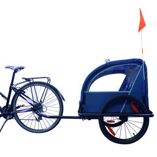 Przyczepa stalowa seria 100 indigo + oświetlenie, taca plastikowa, felgi Bike Original