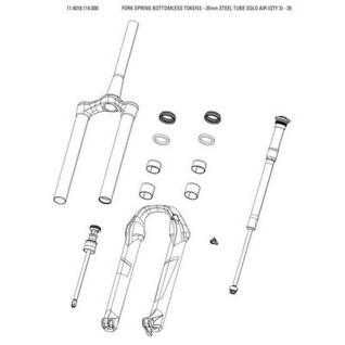 Widelec Rockshox Pack Tokens 35mm Steel Tube Solo Air 35 A1 2021 3